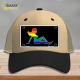 Mud Flap Girl Novelty License Plate Hat Mesh Khaki|Black