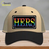 Hers Rainbow Novelty License Plate Hat Mesh Khaki|Black