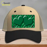 Green Light Green Heart Large Chevron Novelty License Plate Hat Mesh / Khaki|Black