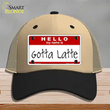 Gotta Latte Novelty License Plate Hat Mesh / Khaki|Black