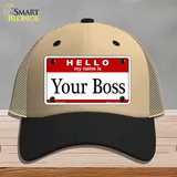 Your Boss Novelty License Plate Hat Mesh / Khaki|Black