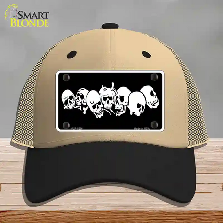 Skulls Novelty License Plate Hat Mesh / Khaki|Black