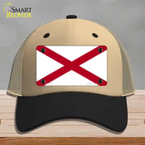Alabama State Flag Novelty License Plate Hat Sign Mesh / Khaki|Black
