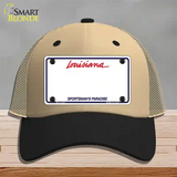 Louisiana Sportsman Blank Plate Novelty License Plate Hat Mesh / Khaki|Black