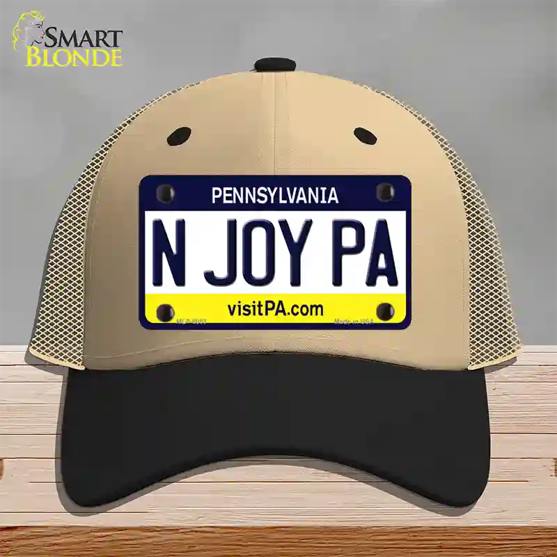 N Joy Pennsylvania State Novelty License Plate Hat Mesh / Khaki|Black