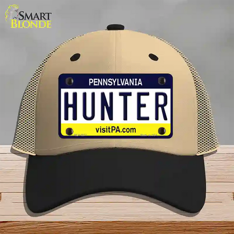Hunter Pennsylvania State Novelty License Plate Hat Mesh / Khaki|Black