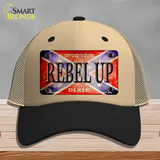 Rebel Up Novelty License Plate Hat Mesh / Khaki|Black