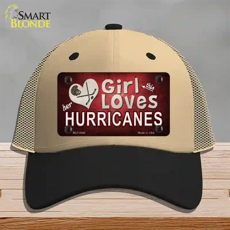 This Girl Loves Her Hurricanes Novelty License Plate Hat Mesh / Khaki|Black