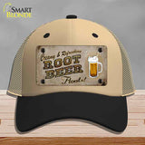 Root Beer Floats Novelty License Plate Hat Mesh / Khaki|Black
