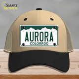Aurora Colorado Novelty License Plate Hat Mesh / Khaki|Black