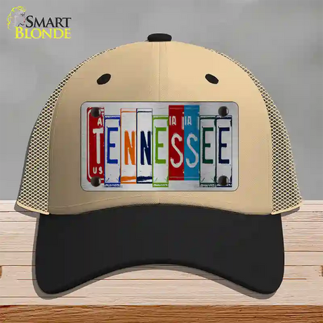 Tennessee License Plate Art Novelty License Plate Hat Mesh / Khaki|Black