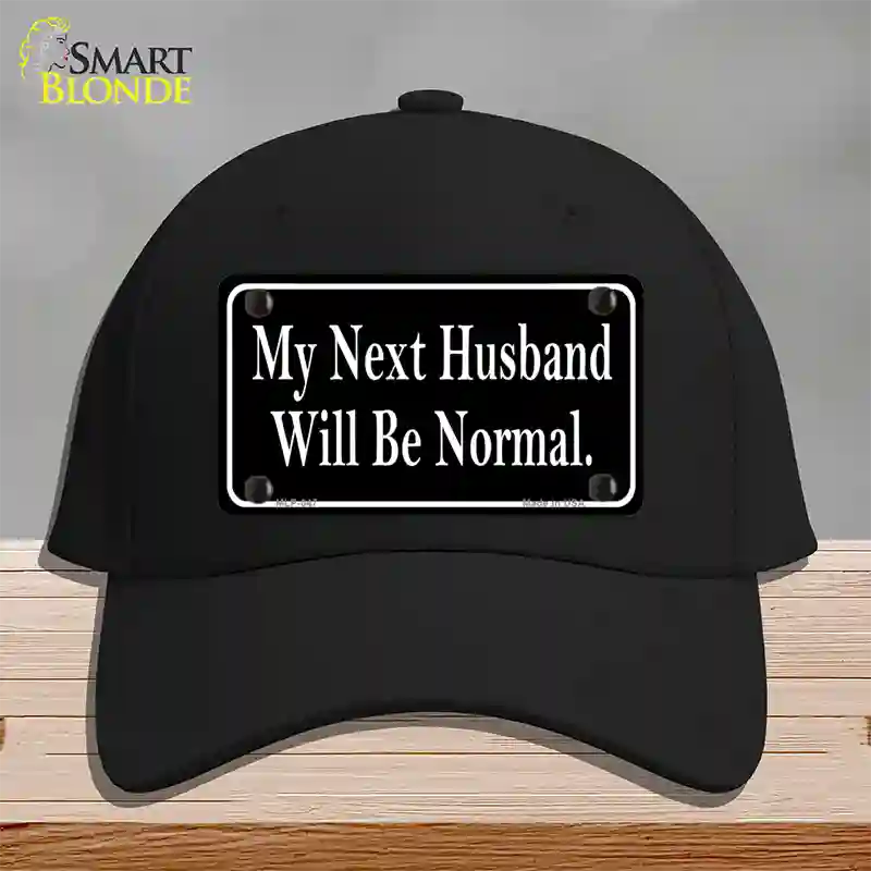 My Next Husband Novelty License Plate Hat Cotton / Black