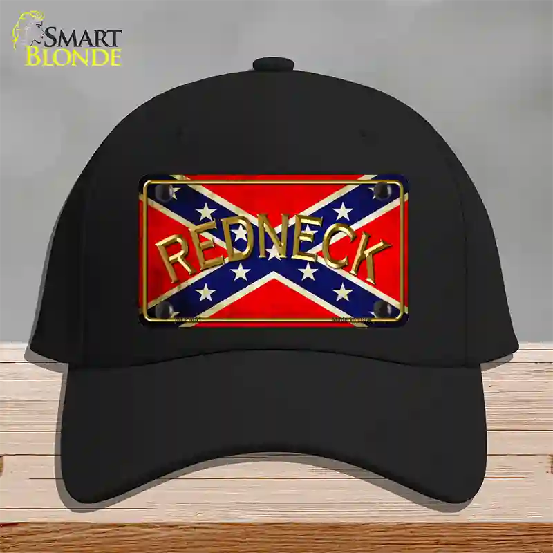 Redneck Confederate Flag Novelty License Plate Hat Cotton / Black