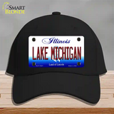 Lake Michigan Illinois Novelty License Plate Hat Cotton / Black