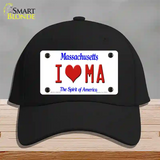 I Love Massachusetts Novelty License Plate Hat Cotton / Black