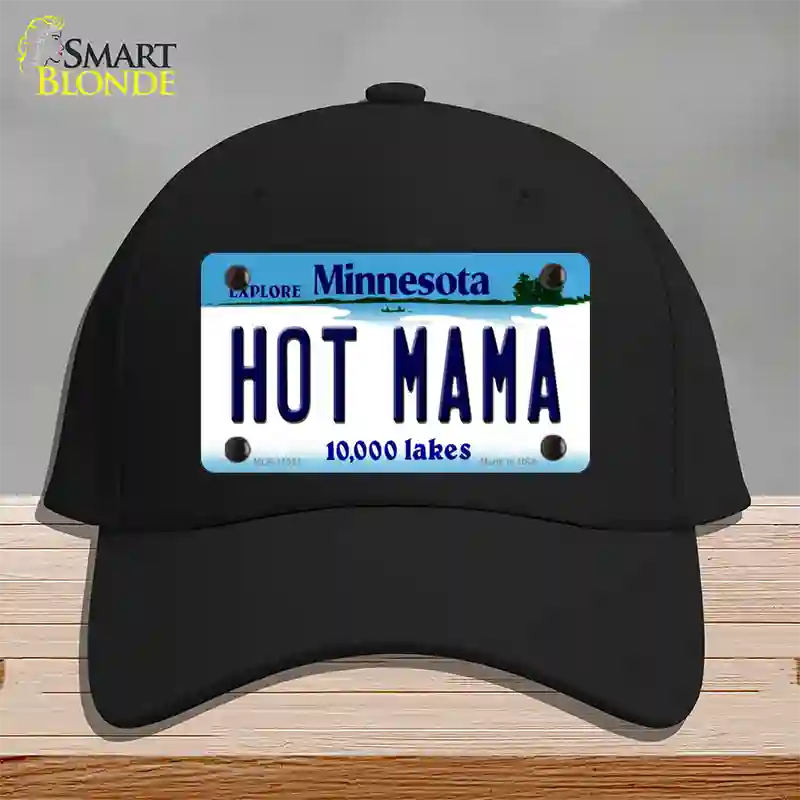 Hot Mama Minnesota State Novelty License Plate Hat Cotton / Black