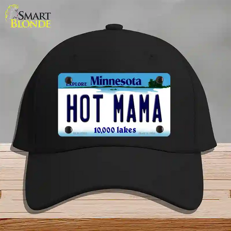 Hot Mama Minnesota State Novelty License Plate Hat Cotton / Black