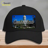 Connecticut Capital Building State Novelty License Plate Hat Cotton / Black