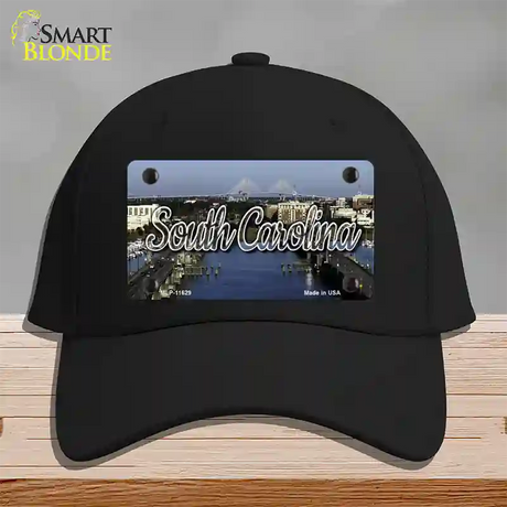 South Carolina City Bridge State Novelty License Plate Hat Cotton / Black