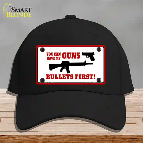 Bullets First Novelty License Plate Hat Cotton / Black