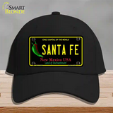 Santa Fe Black New Mexico Novelty License Plate Hat Cotton / Black