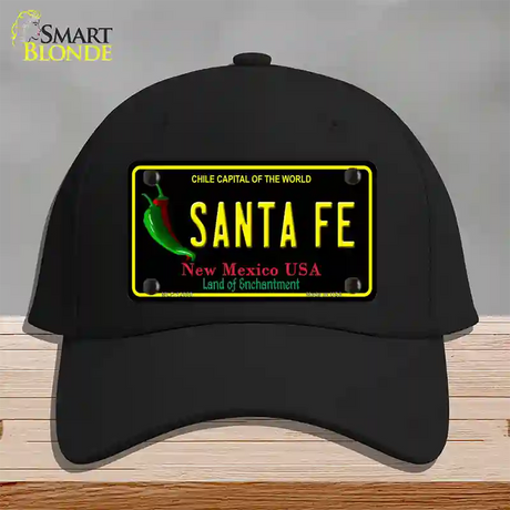 Santa Fe Black New Mexico Novelty License Plate Hat Cotton / Black