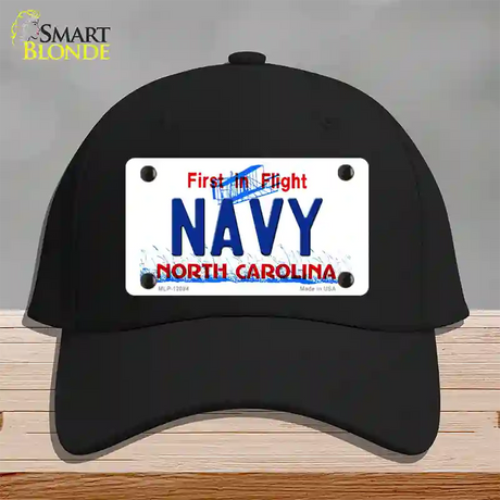 Navy North Carolina State Novelty License Plate Hat Cotton / Black