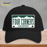 Four Corners Colorado Novelty License Plate Hat Cotton Black
