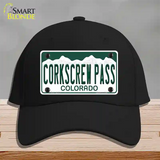 Corkscrew Pass Colorado Novelty License Plate Hat Cotton Black