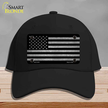 American Flag Black and Gray Novelty License Plate Hat Cotton Black