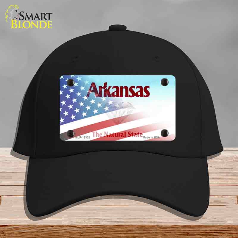 Arkansas with American Flag Novelty License Plate Hat HAT-MLP-12332