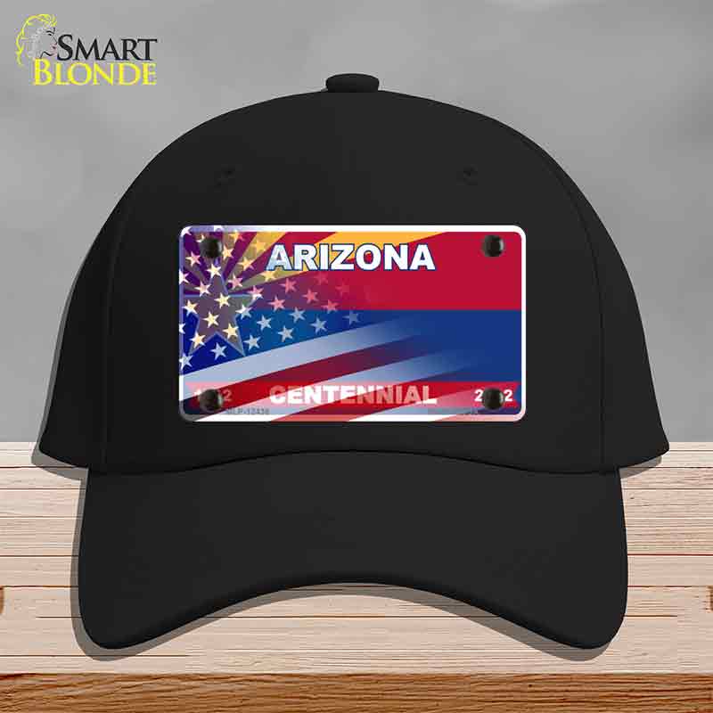 Arizona Centennial American Flag Novelty License Plate Hat HAT-MLP-12436
