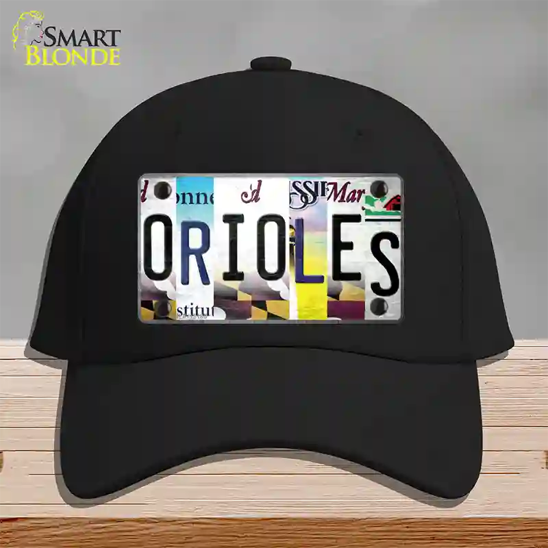 Orioles Strip Art Novelty License Plate Hat Tag Cotton Black