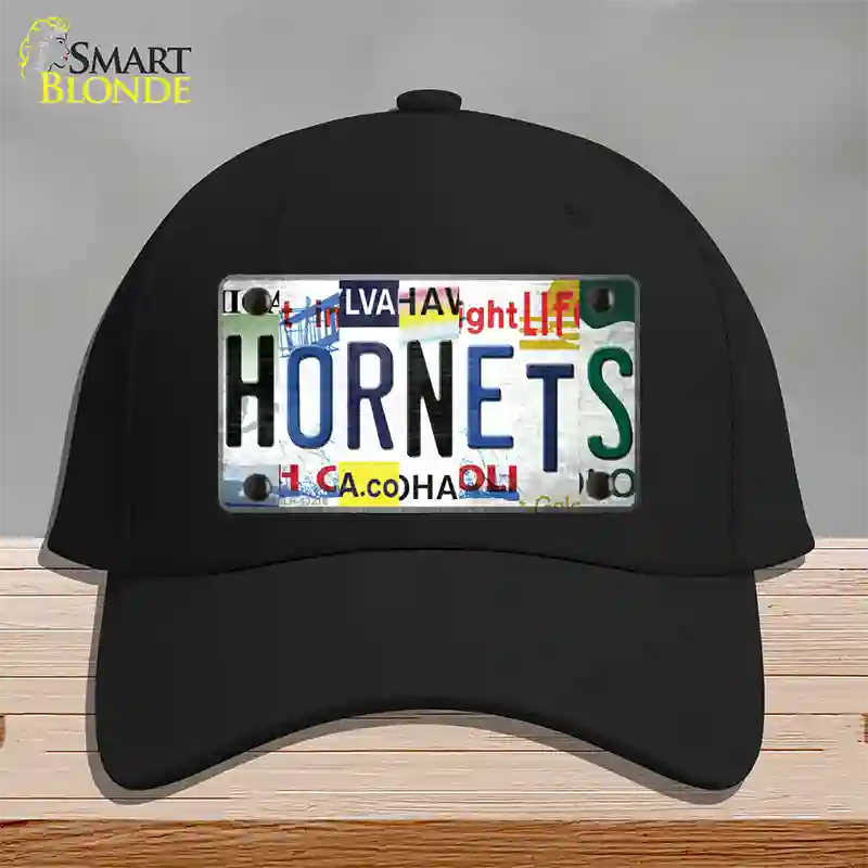 Hornets Strip Art Novelty License Plate Hat Tag Cotton Black