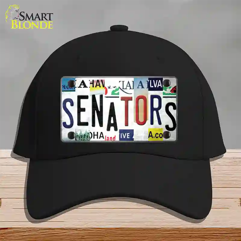 Senators Strip Art Novelty License Plate Hat Tag Cotton Black