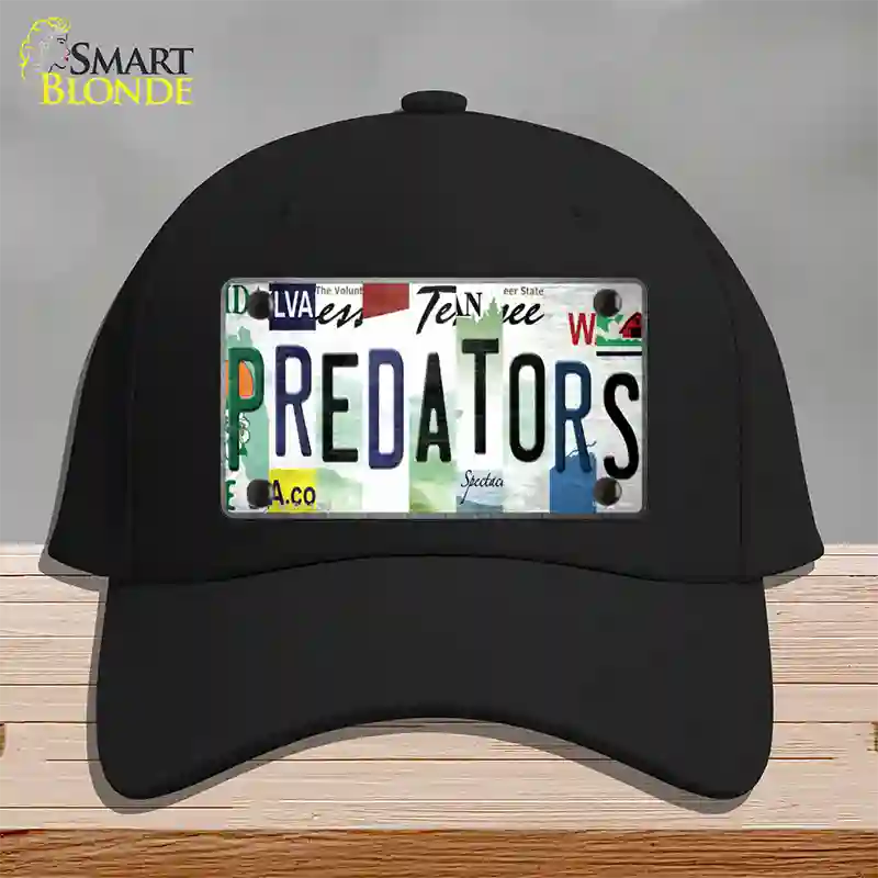 Predators Strip Art Novelty License Plate Hat Tag Cotton Black