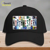 Northwestern Strip Art Novelty License Plate Hat Tag Cotton Black