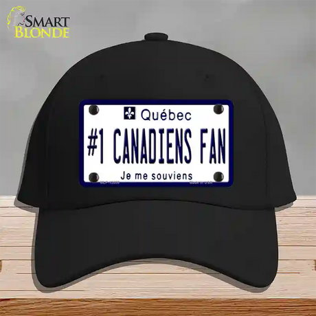 Number 1 Canadiens Fan Novelty License Plate Hat Tag Cotton / Black