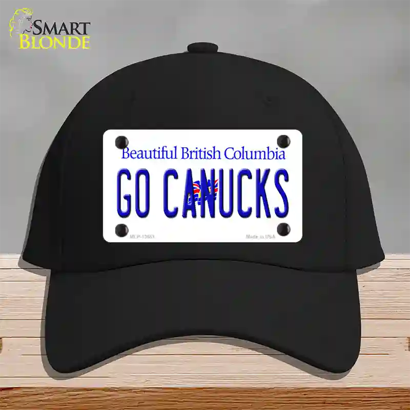 Go Canucks Novelty License Plate Hat Tag Cotton / Black