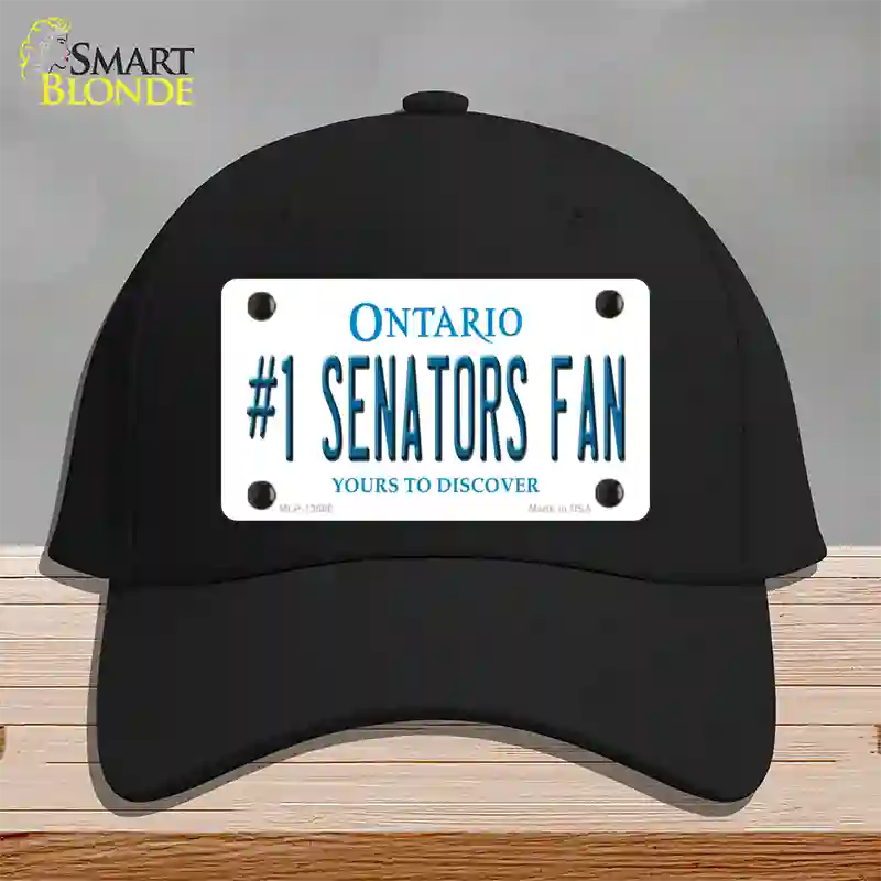 Number 1 Senators Fan Novelty License Plate Hat Tag Cotton Black