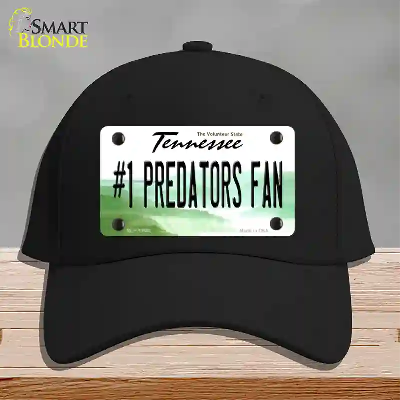 Number 1 Predators Fan Novelty License Plate Hat Tag Cotton Black