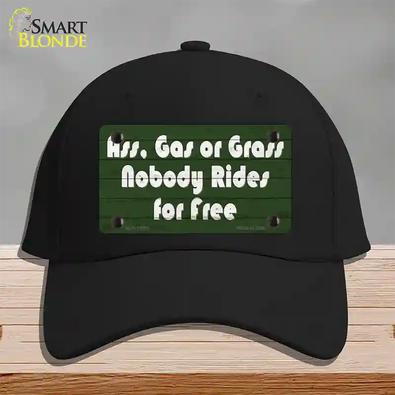 Ass Gas Or Grass Novelty License Plate Hat Tag Cotton Black