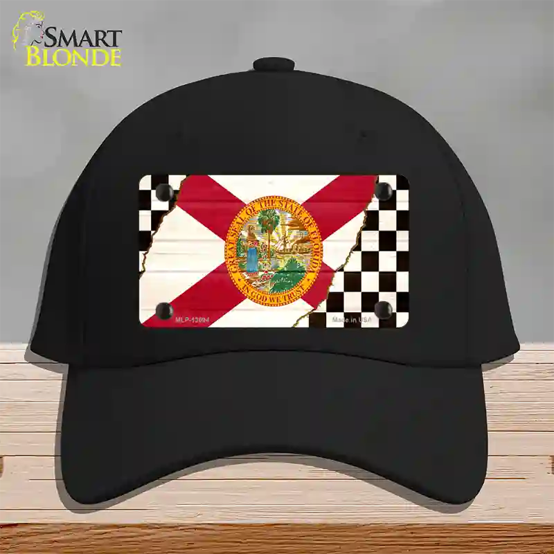 Florida Racing Flag Novelty License Plate Hat Tag Cotton Black