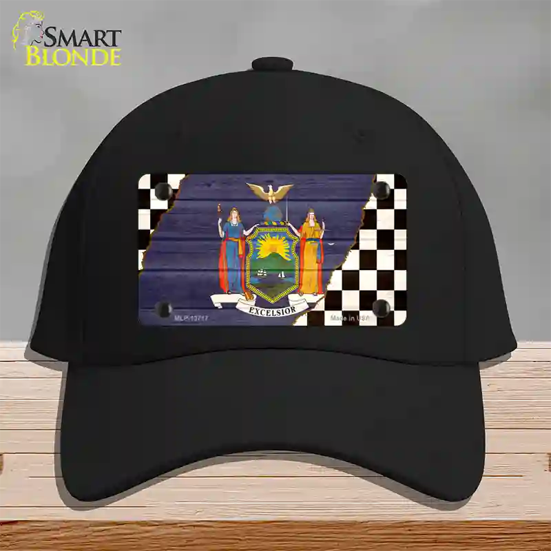 New York Racing Flag Novelty License Plate Hat Tag Cotton Black
