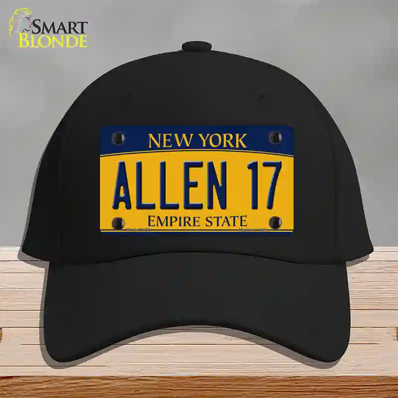 Allen 17 New York Novelty License Plate Hat Tag Cotton Black