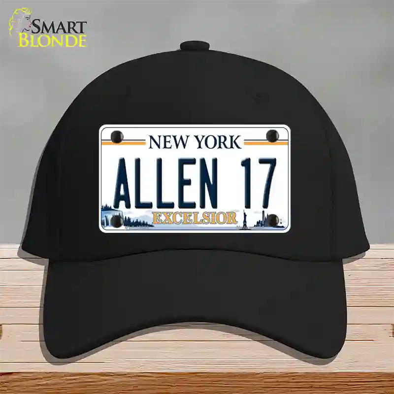 Allen 17 NY Excelsior Novelty License Plate Hat Tag Cotton Black