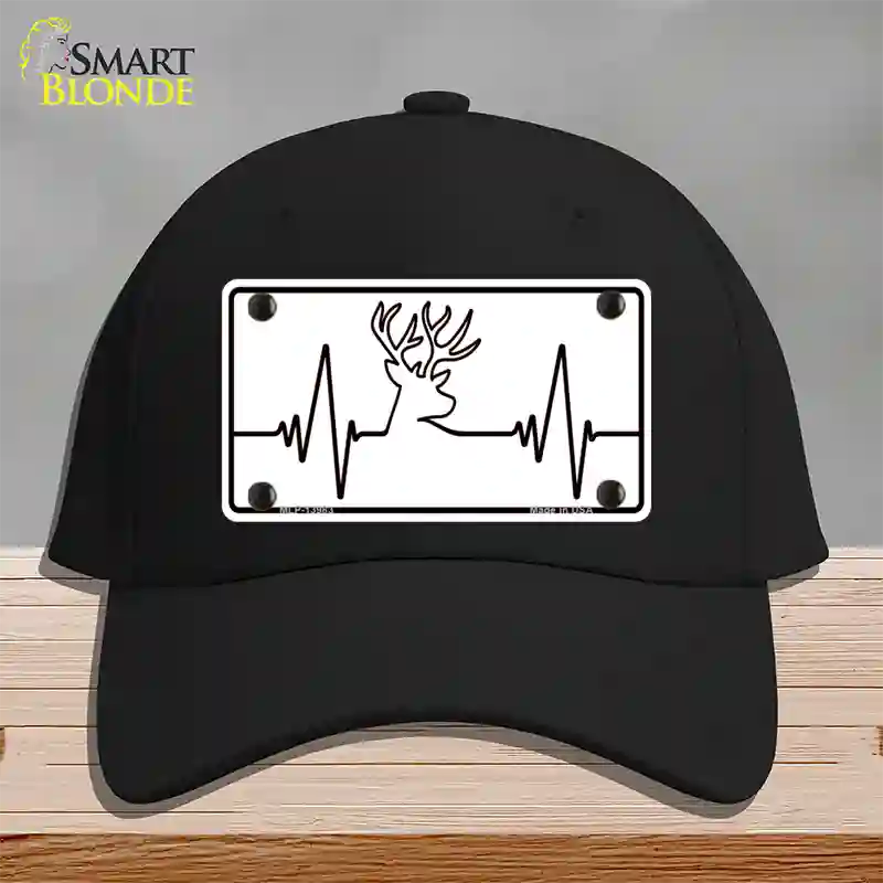 Deer Heart Beat Novelty License Plate Hat Tag Cotton / Black