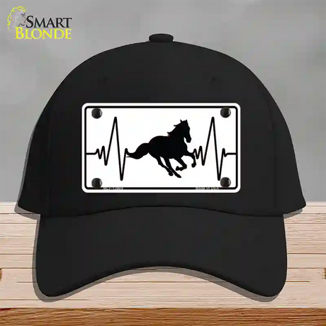 Horse Heart Beat Novelty License Plate Hat Tag Cotton / Black