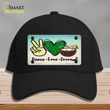 Peace Love Coconut Novelty License Plate Hat Cotton / Black