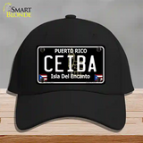 Ceiba Puerto Rico Black Novelty License Plate Hat Cotton / Black